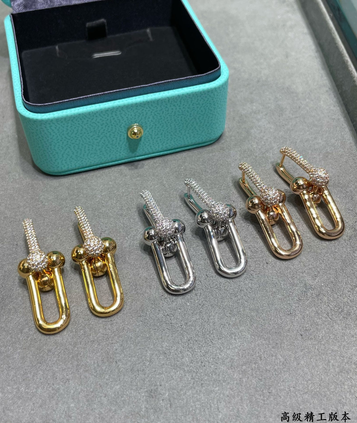 Tiffany HardWear Large Link Moissanite Earrings - 18K Rose Gold
